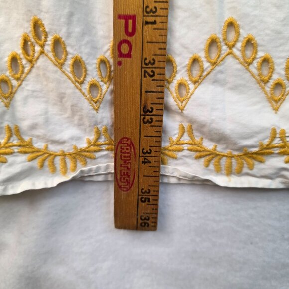 Loft Embroidered Peasant Shift Dress Small Guilded Garden Cotton - Picture 12 of 12